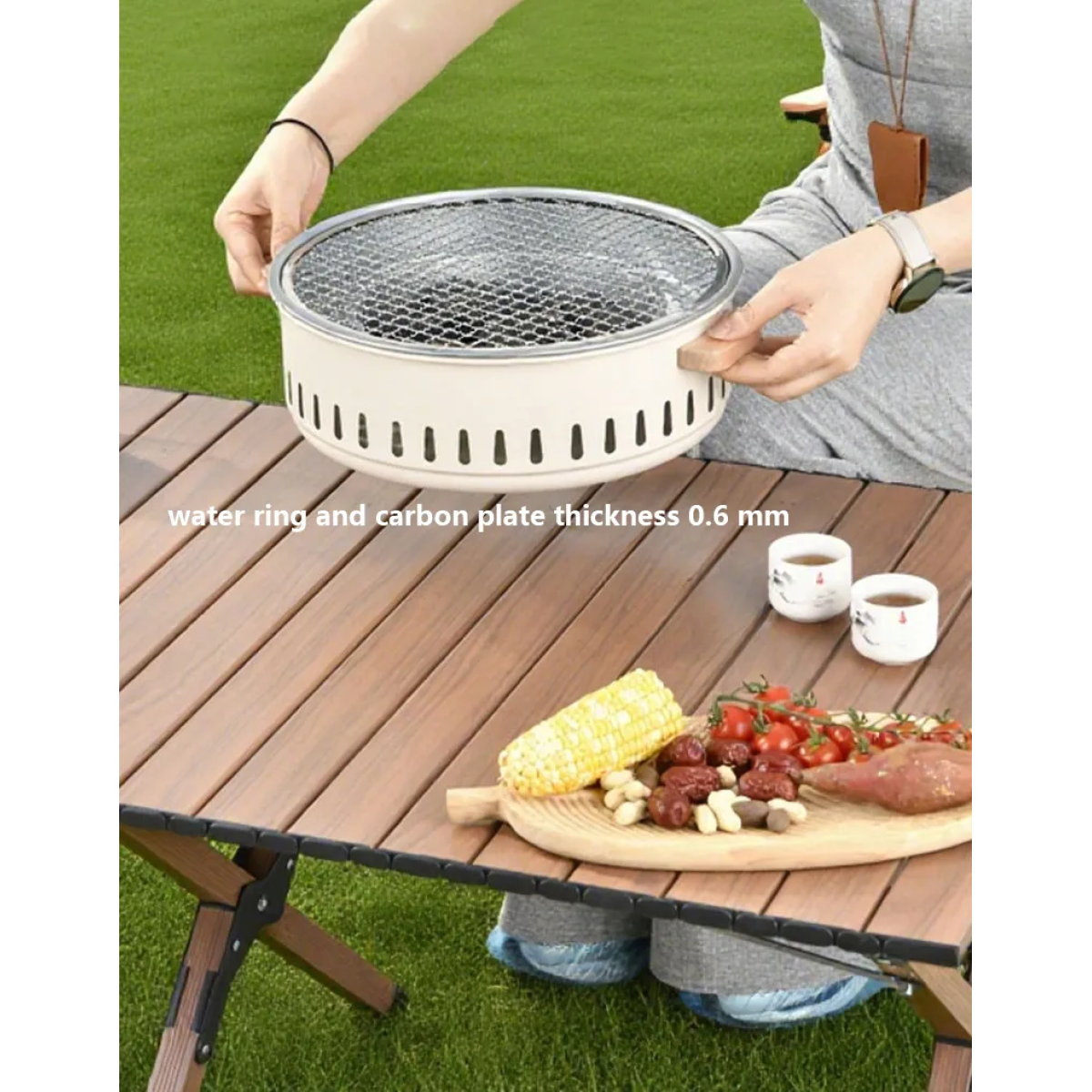 Στρογγυλή Φορητή Ψησταριά Κάρβουνου BBQ 35x31x11cm K-705 - Image 3