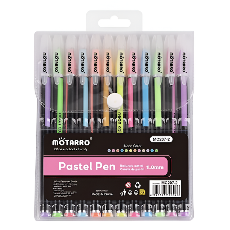 Στυλό Gel Pastel Σετ 12 Χρωμάτων Motarro MC207-2
