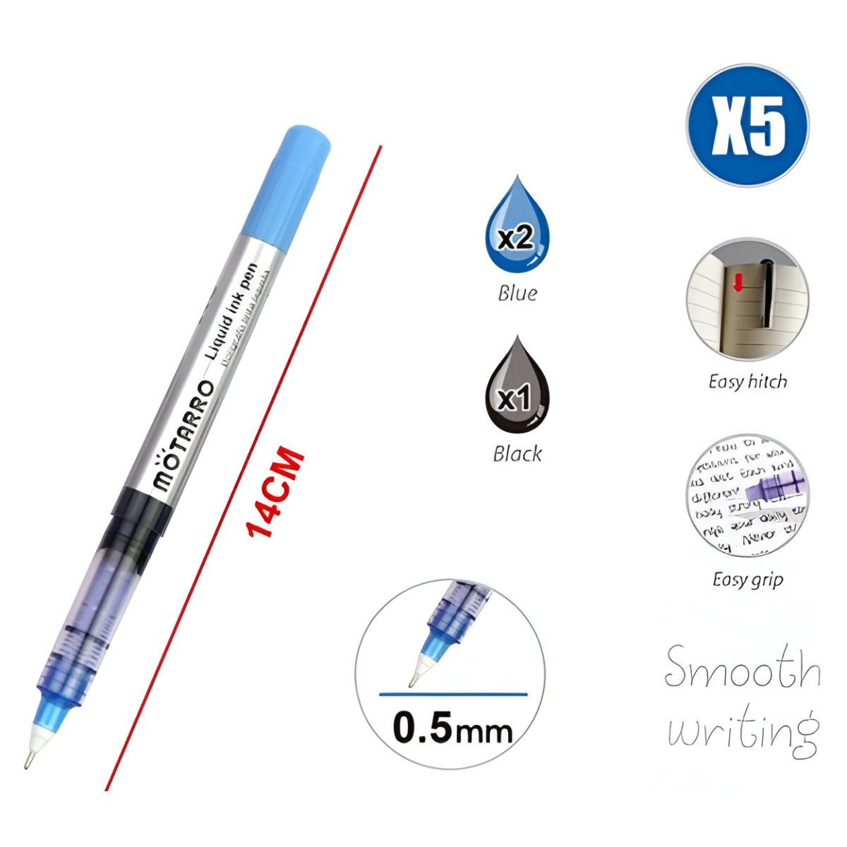 Στυλό Gel Σετ 3 Τεμαχίων 0.5mm Motarro MC016-8 - Image 2