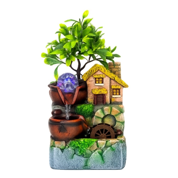 Συντριβάνι Feng Shui με LED και Νερόμυλο 18x14x34 cm