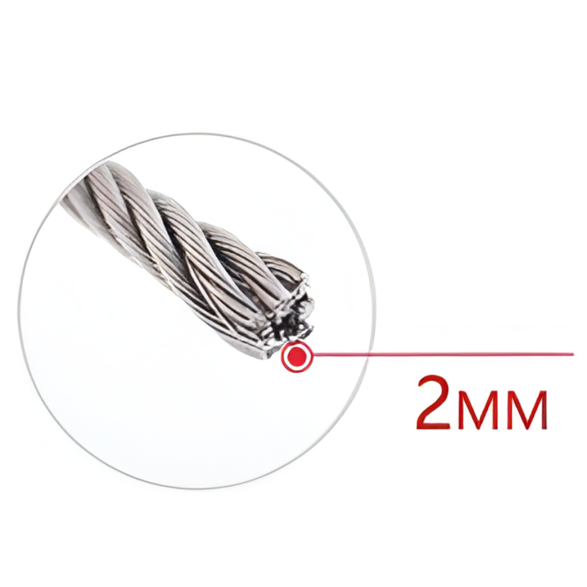 Συρματόσχοινο Ατσάλινo 2mm x 5m Bostools 869445
