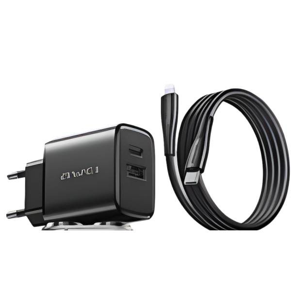 Ταχυφορτιστής 22.5W USB-C + USB-A Με Καλώδιο Lightning Awei PD85I-EU