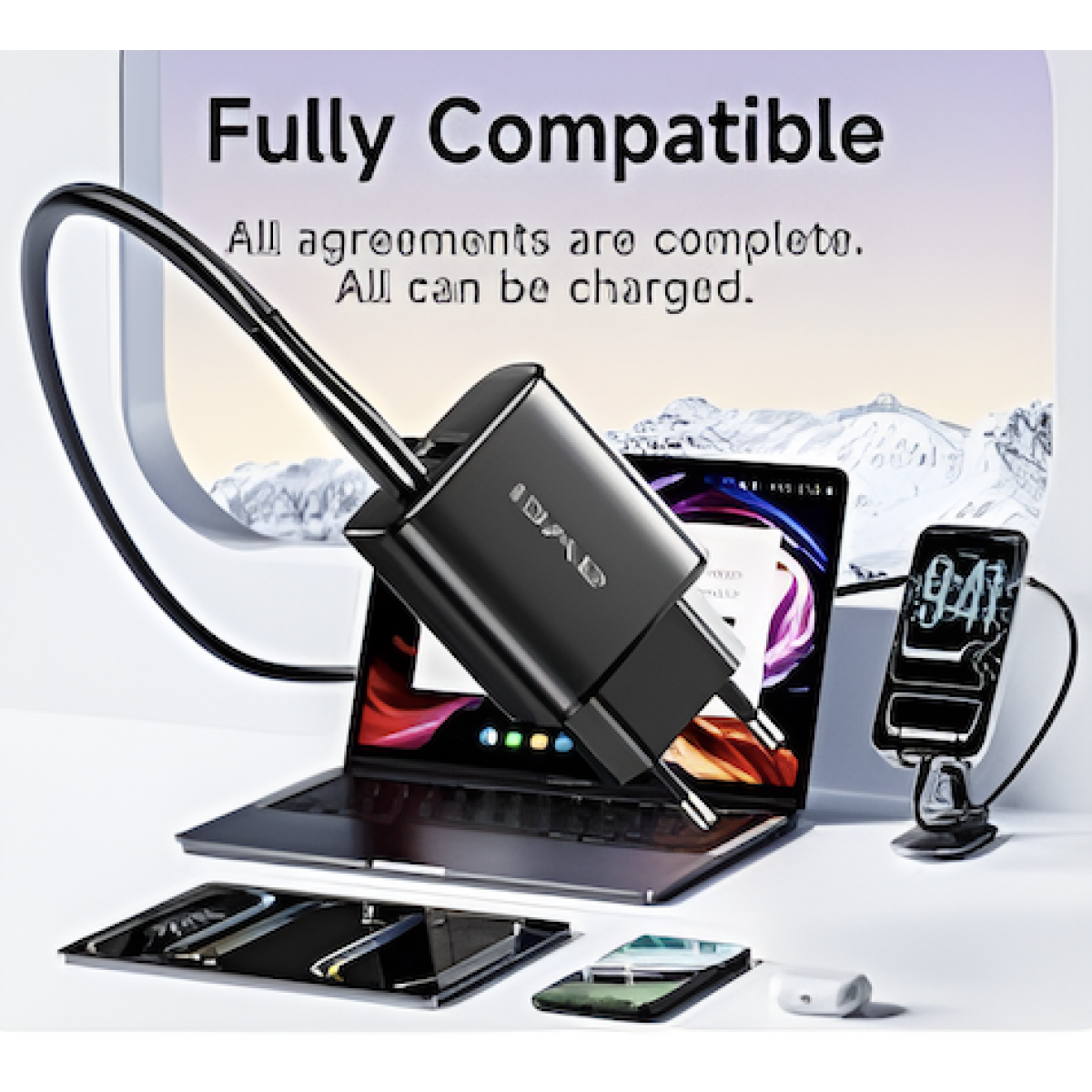 Ταχυφορτιστής 22.5W USB-C + USB-A Με Καλώδιο Lightning Awei PD85I-EU - Image 5