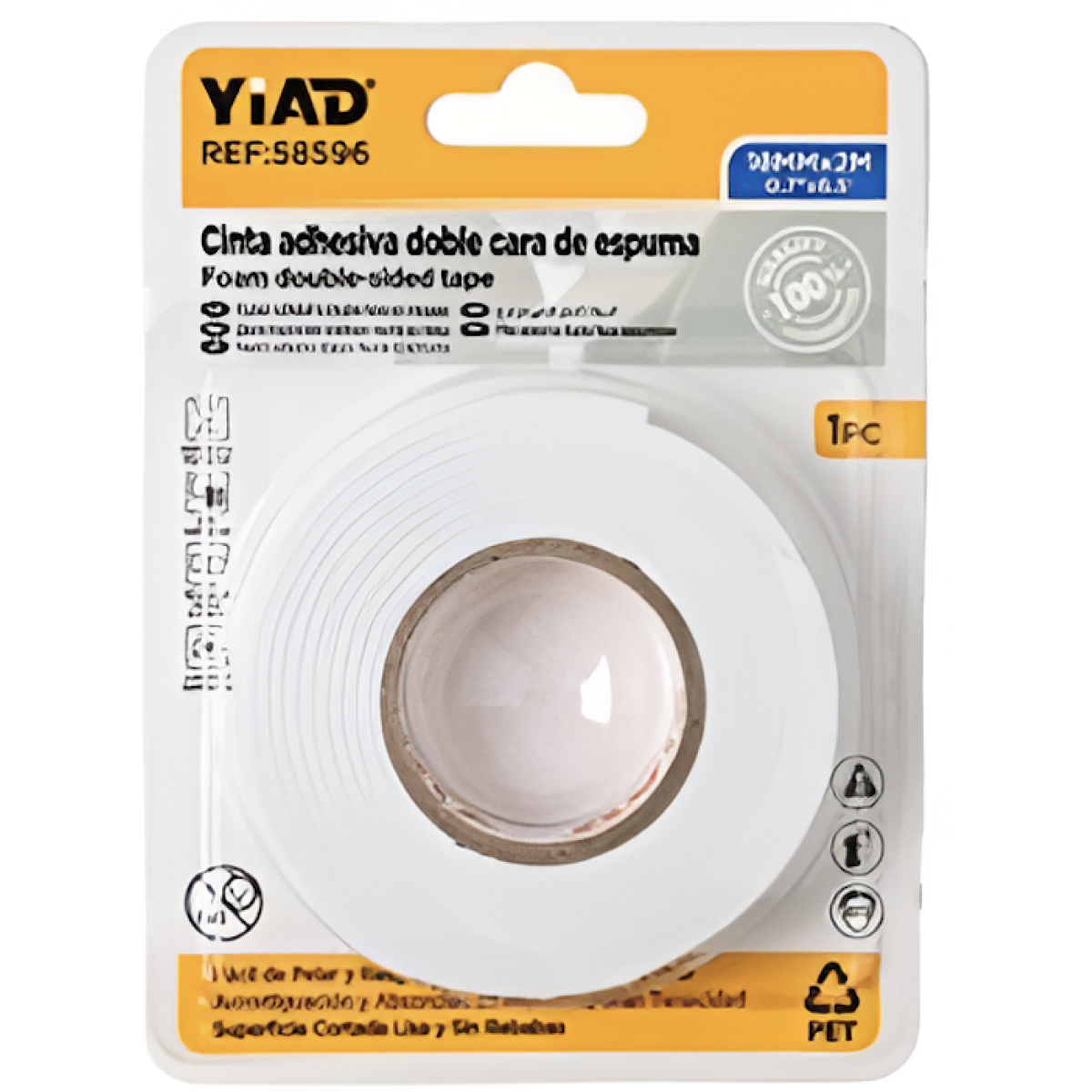 Ταινία Διπλής Όψης Λευκή 18mm x 2m Yiad 58596 - Image 2