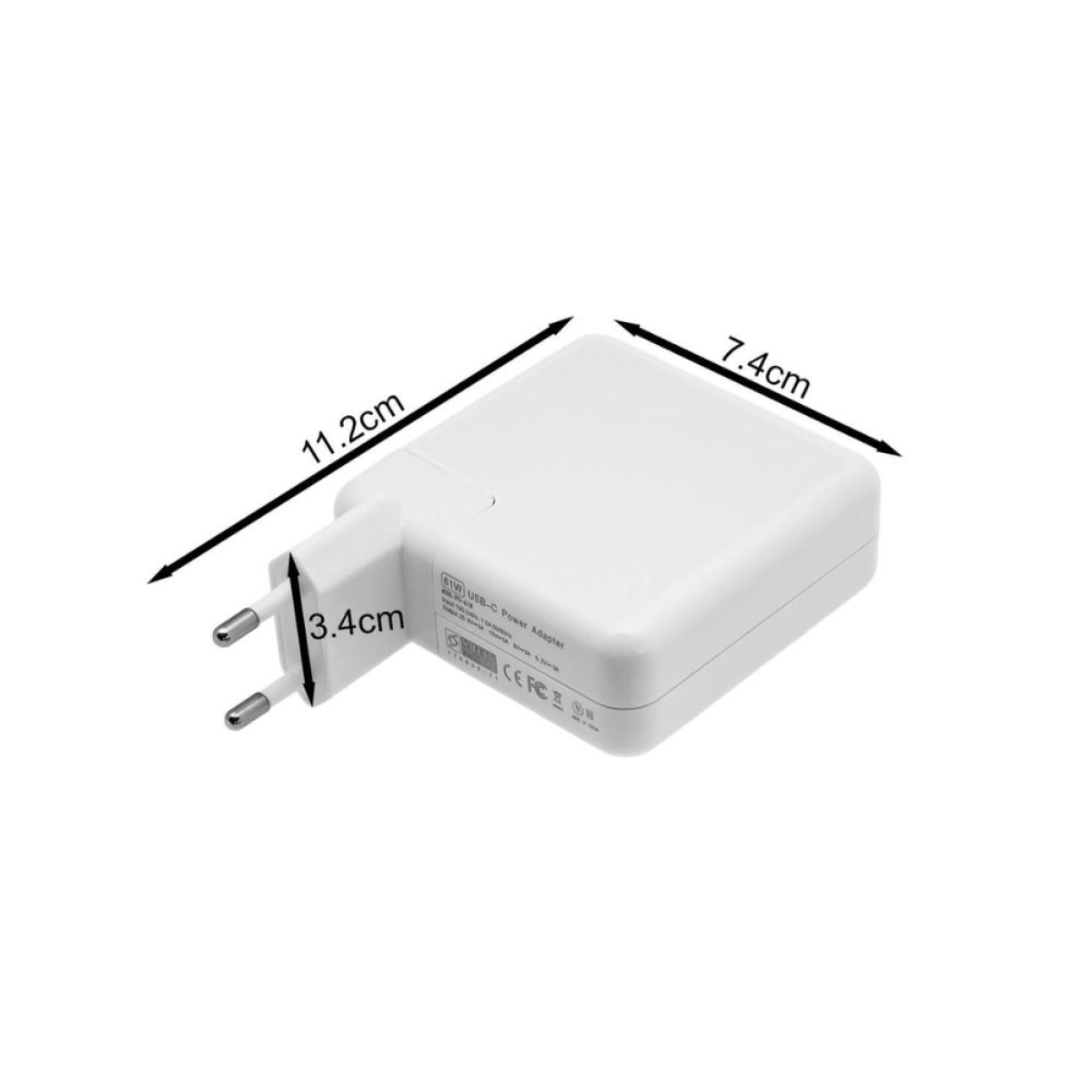 Universal Φορτιστής Laptop Type-C 61W 5.2-20.3V 3A Λευκός OEM