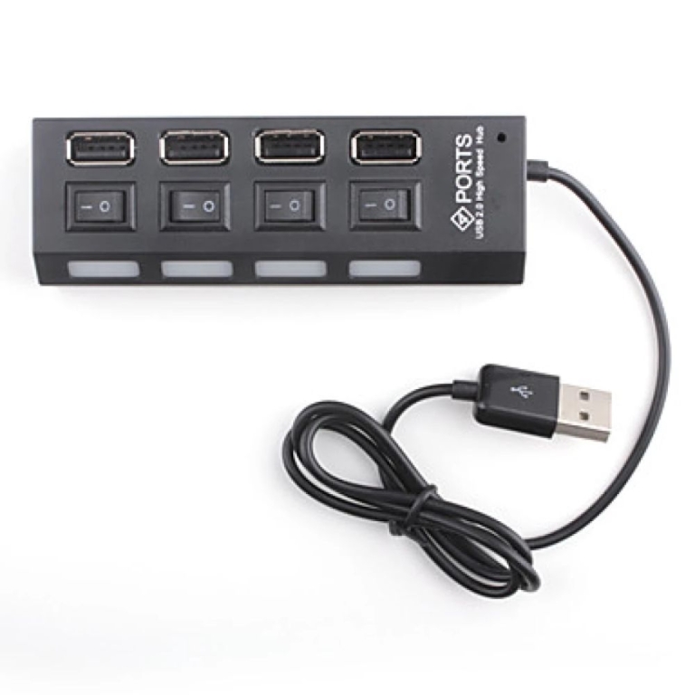 USB Hub 2.0 4 Θέσεων με διακόπτες ON/OFF