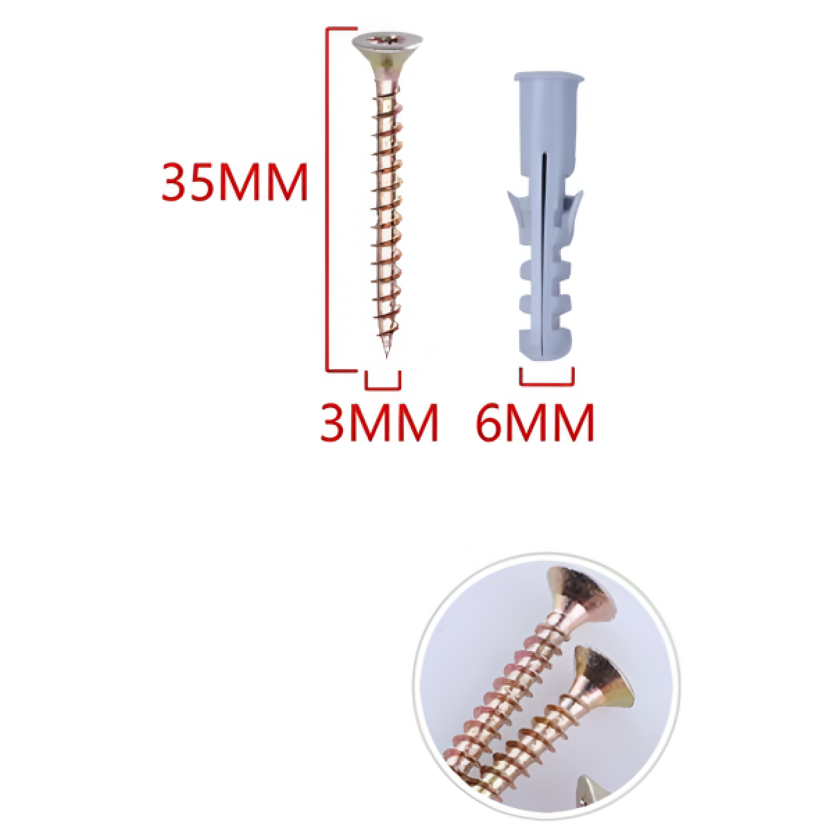 Βίδες 3x35mm & Ούπα E6 Σετ 20 Τεμαχίων BossTools 680121