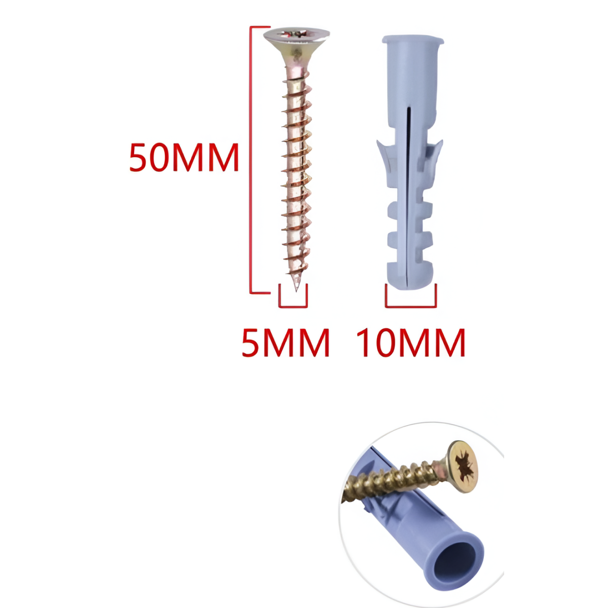 Βίδες 5x50mm & Ούπα E10 Σετ 6 Τεμαχίων BossTools 680127 - Image 2