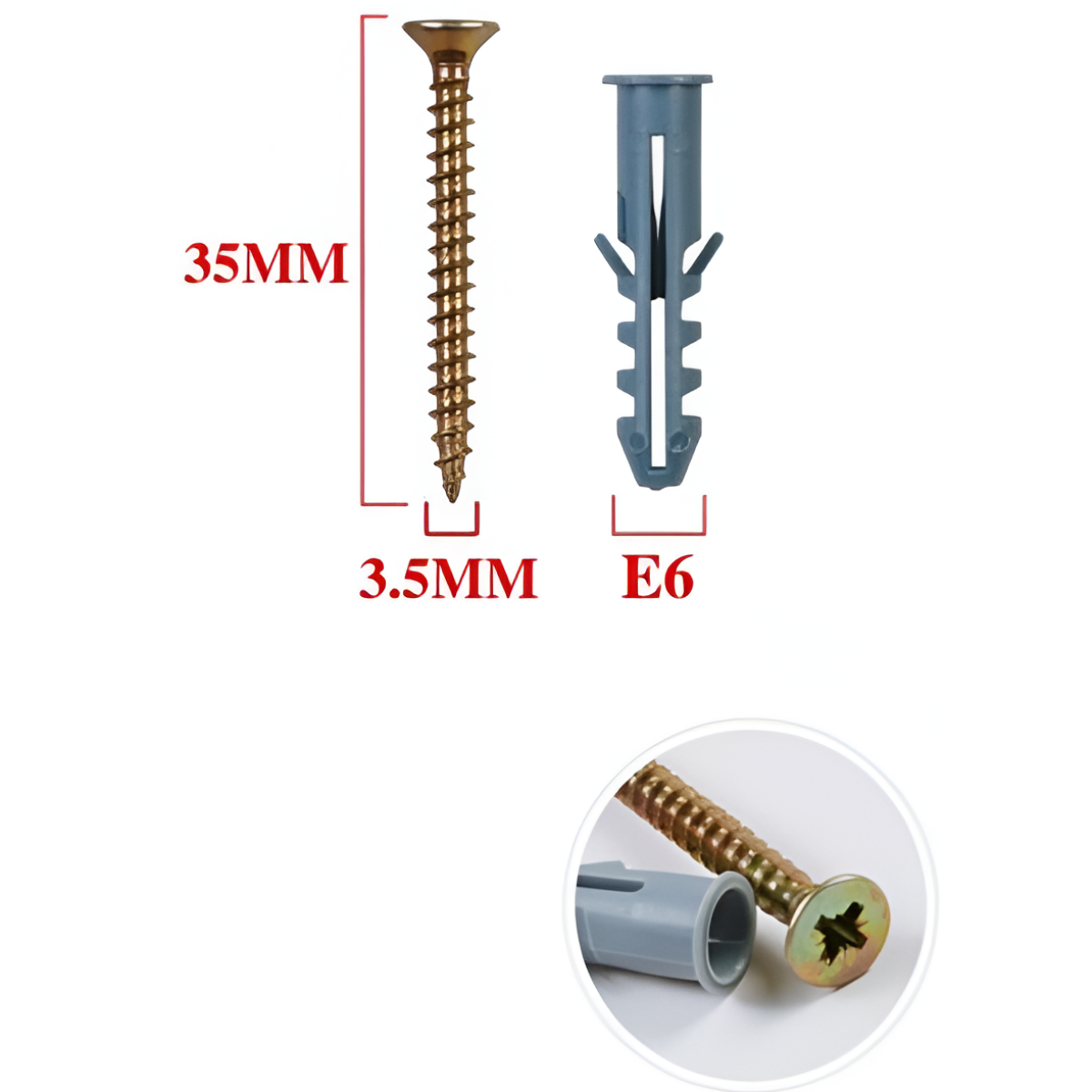 Βίδες με Ούπα 3.5x35mm E6 Σετ 14τμχ Bostools 990785