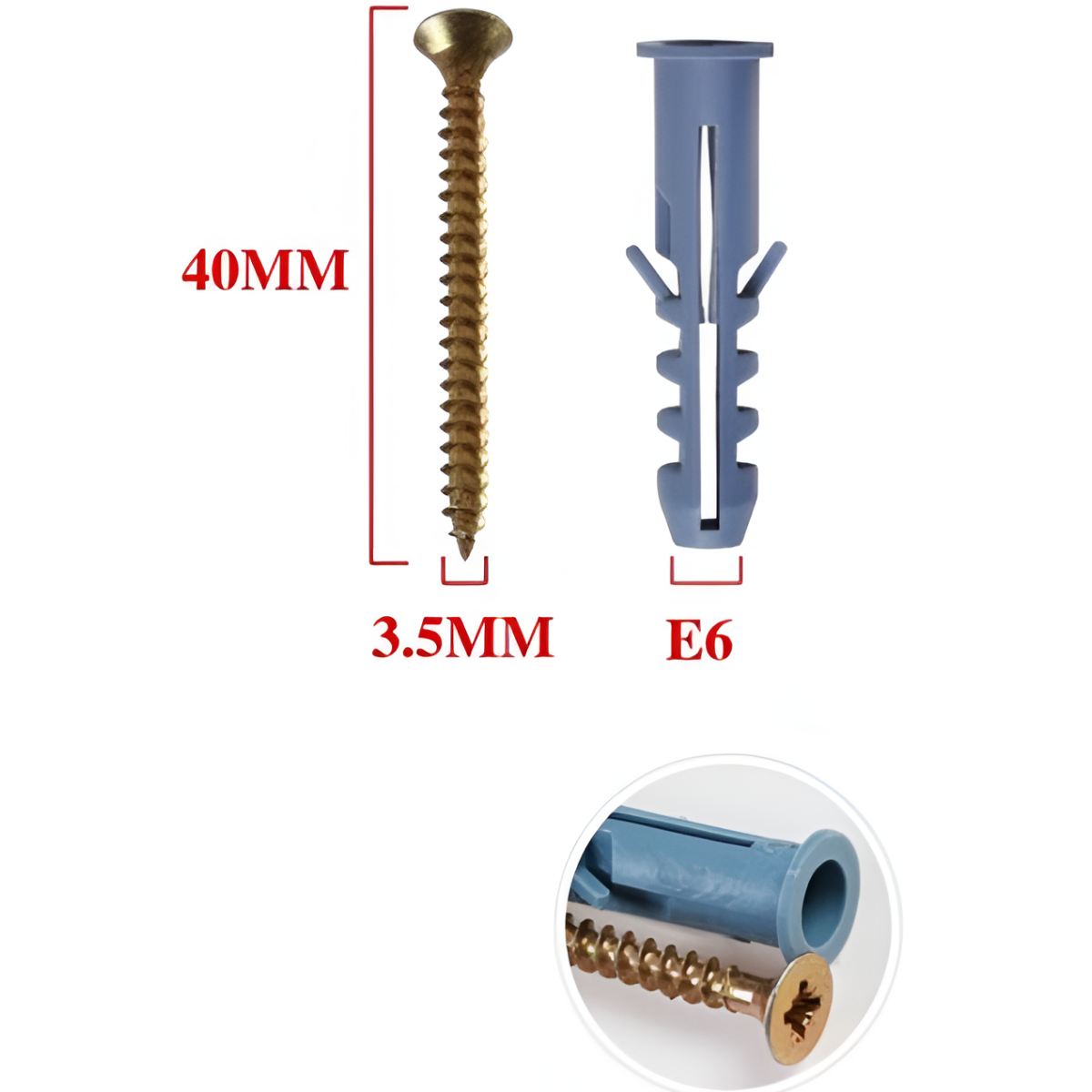 Βίδες με Ούπα 3.5x40mm E6 12τμχ BosTools 683674