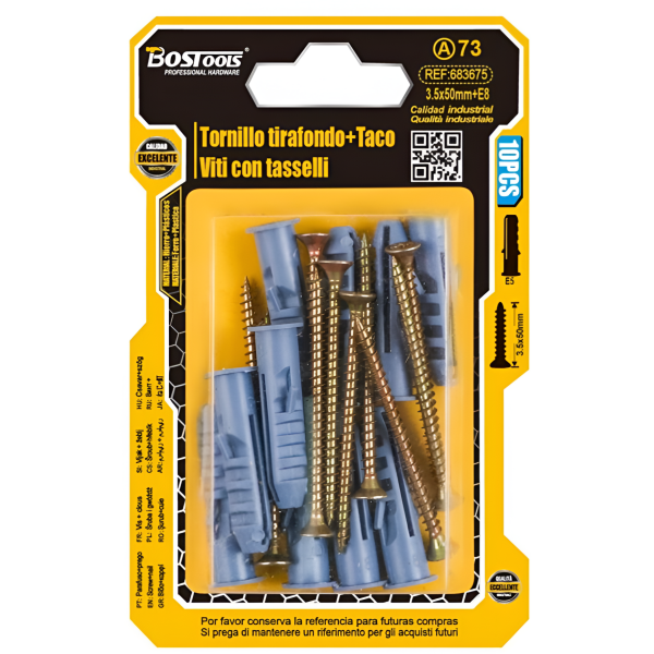 Βίδες με Ούπα 3.5x50mm E8 10τμχ BosTools 683675