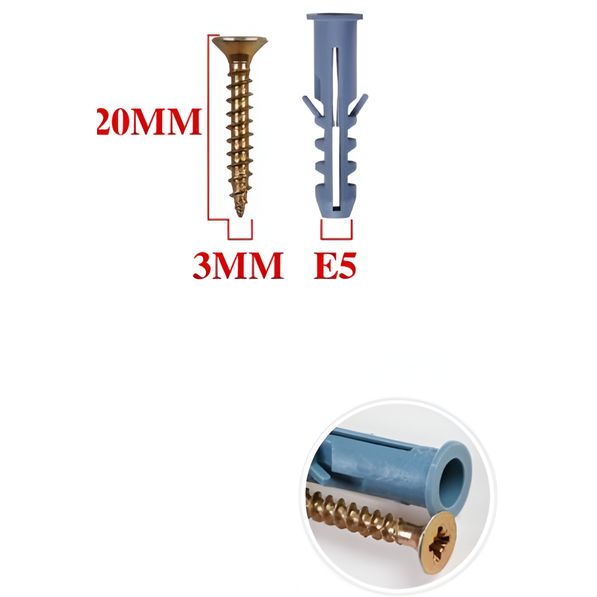 Βίδες με Ούπα 3x20mm E5 20τμχ BosTools 683668 - Image 2