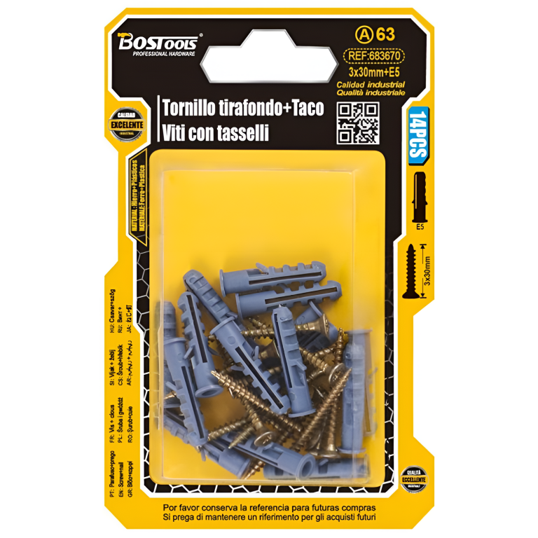 Βίδες με Ούπα 3x30mm E5 14τμχ BosTools 683670