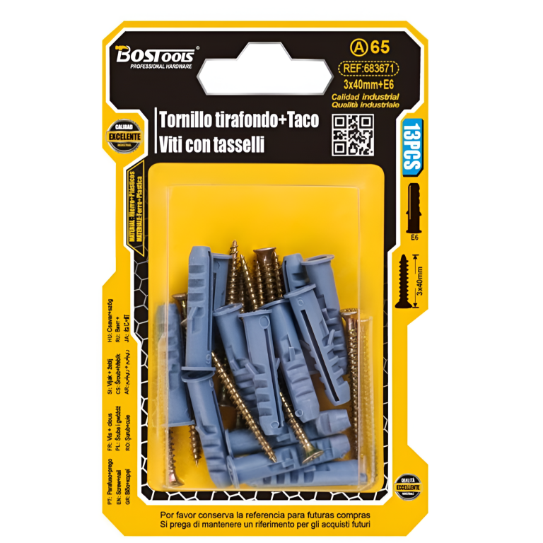 Βίδες με Ούπα 3x40mm E6 13τμχ BosTools 683671