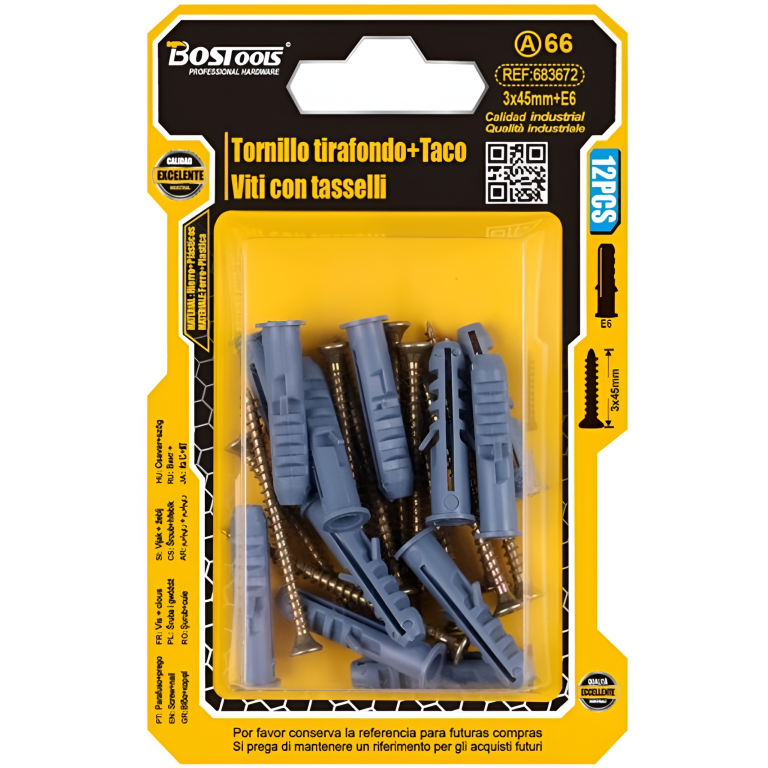 Βίδες με Ούπα 3x45mm E6 12τμχ BosTools 683672
