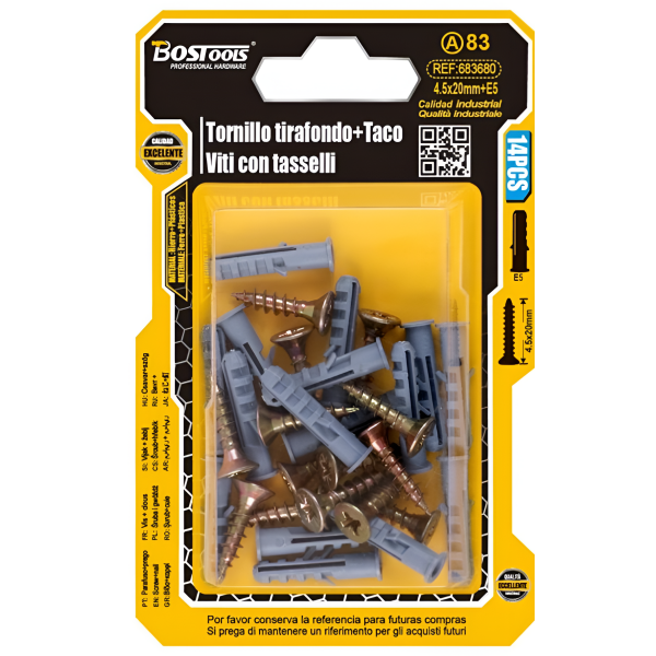 Βίδες με Ούπα 4.5x20mm E5 14τμχ BosTools 683680