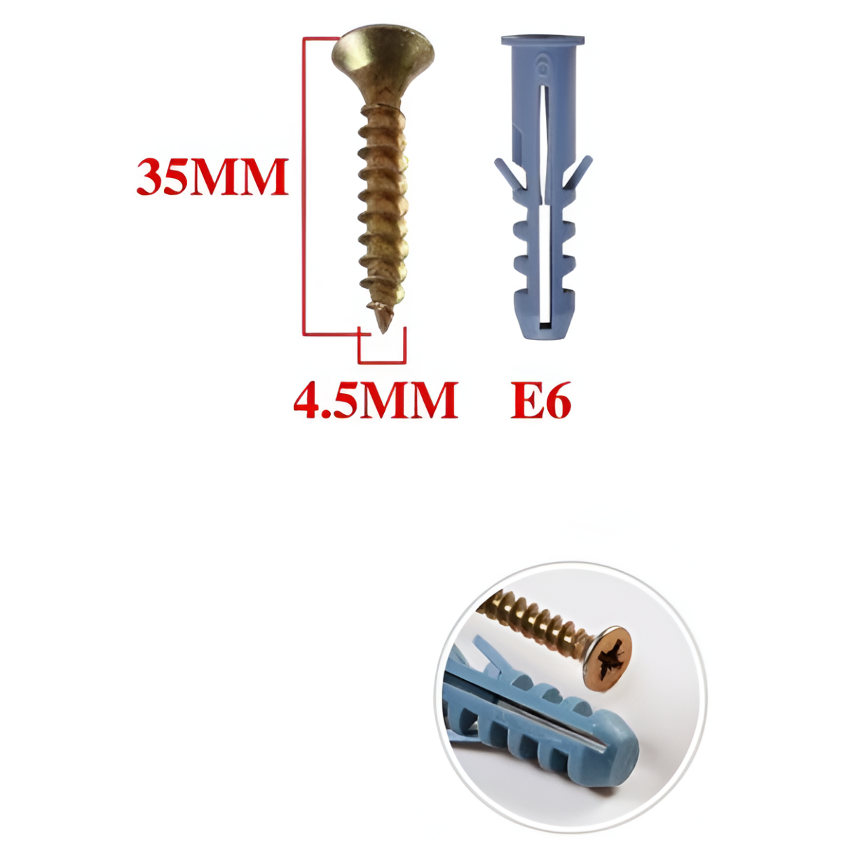 Βίδες με Ούπα 4.5x35mm E6 10τμχ Bostools 683683
