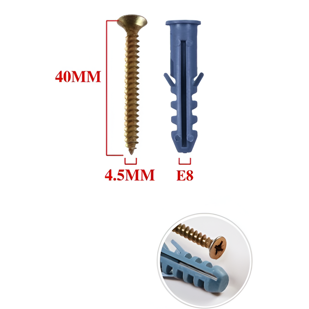 Βίδες με Ούπα 4.5x40mm E8 9τμχ Bostools 683684
