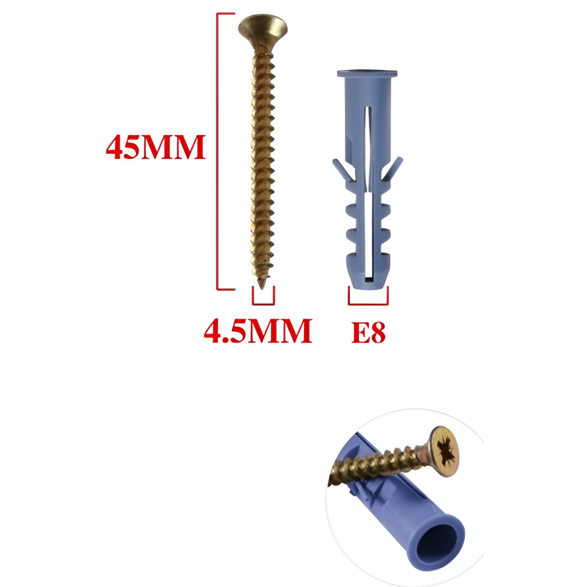 Βίδες με Ούπα 4.5x45mm E8 8τμχ Bostools 683685