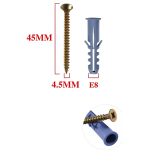 Βίδες με Ούπα 4.5x45mm E8 8τμχ Bostools 683685