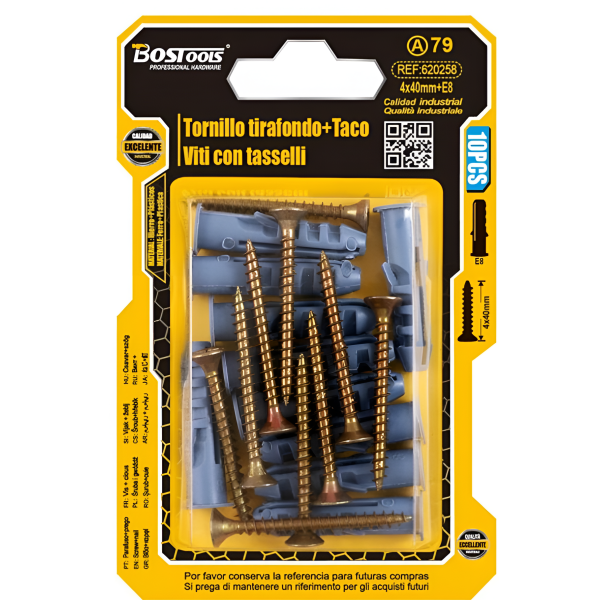 Βίδες με Ούπα 4x40mm E8 Σετ 10 Τεμαχίων Bostools 620258