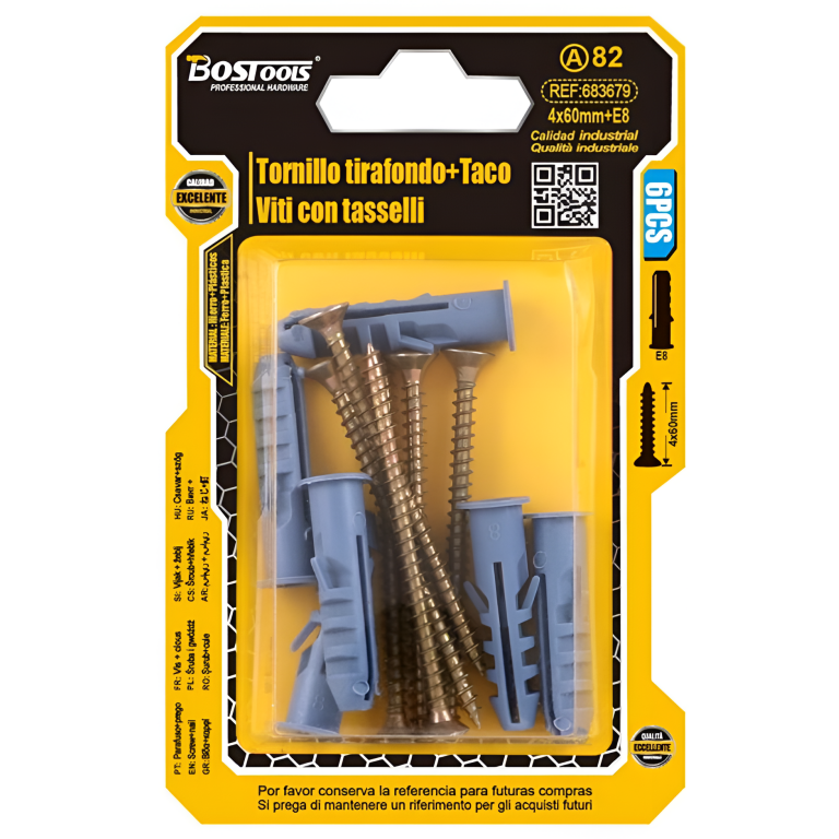 Βίδες με Ούπα 4x60mm E8 6τμχ BosTools 683679