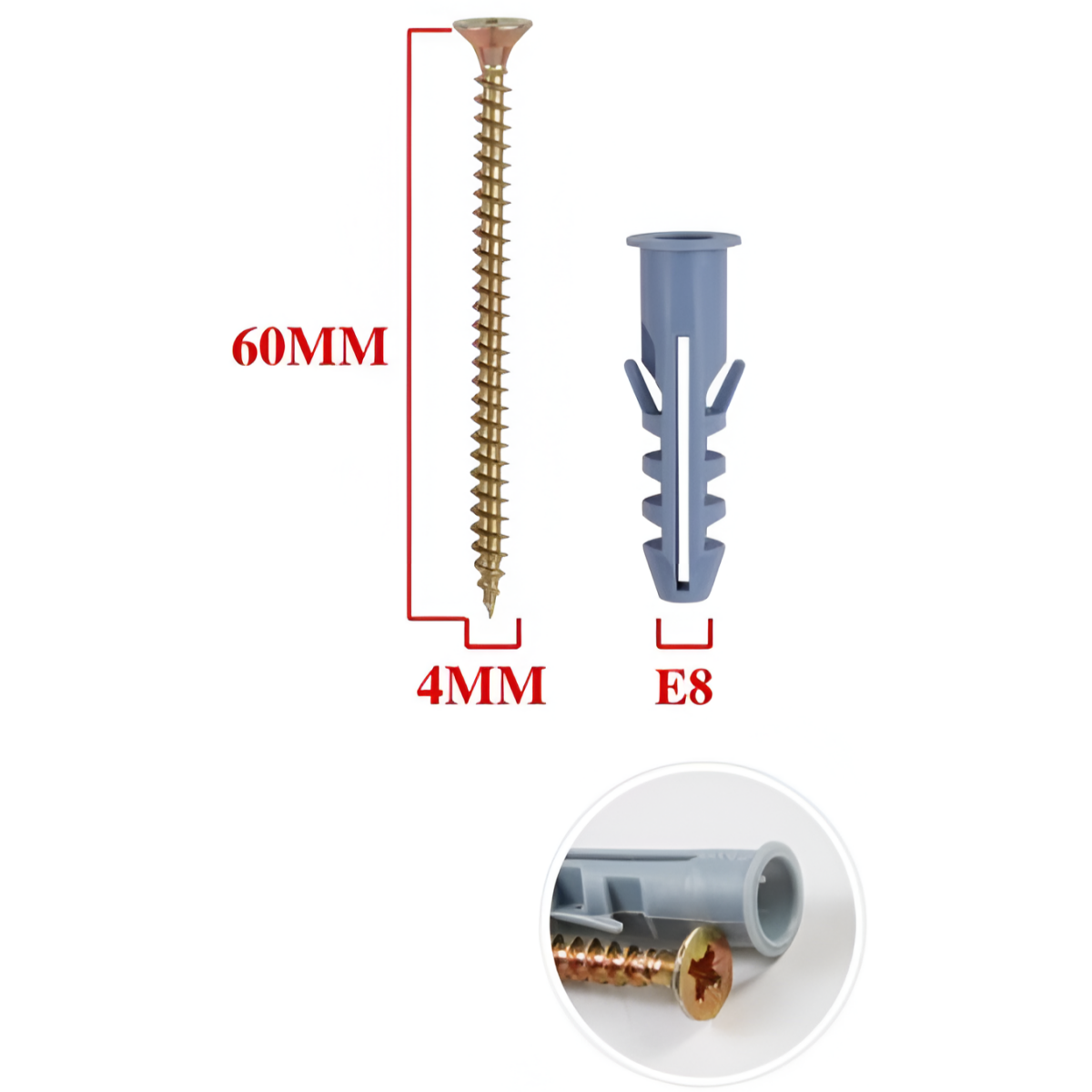 Βίδες με Ούπα 4x60mm E8 6τμχ BosTools 683679