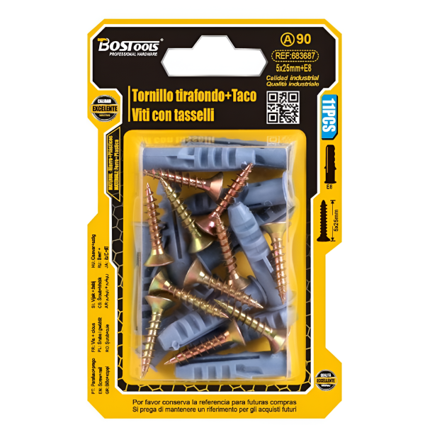 Βίδες με Ούπα 5x25mm E8 11τμχ Bostools 683687