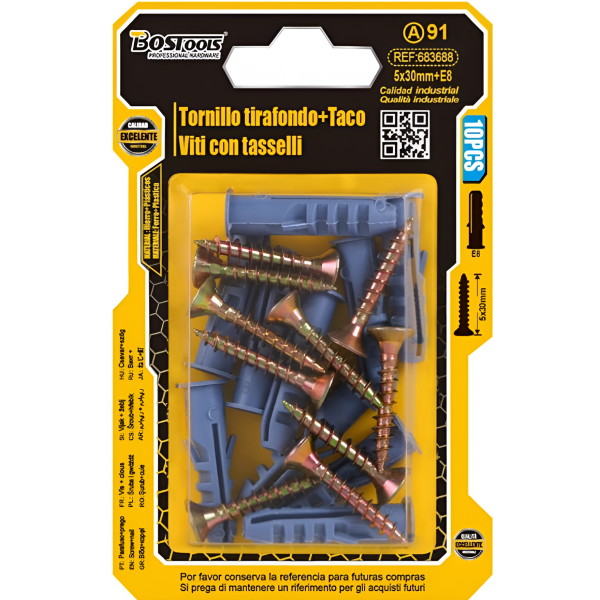 Βίδες με Ούπα 5x30mm E8 10τμχ Bostools 683688