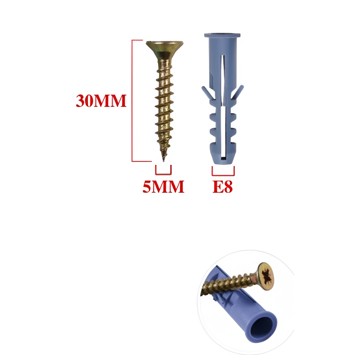 Βίδες με Ούπα 5x30mm E8 10τμχ Bostools 683688