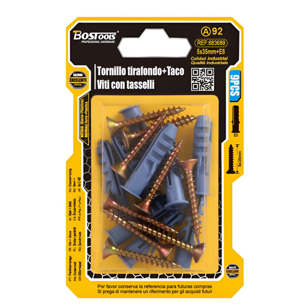 Βίδες με Ούπα 5x35mm E8 9τμχ Bostools 683689