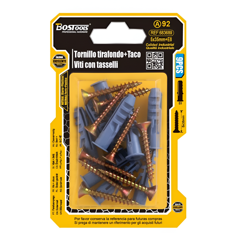 Βίδες με Ούπα 5x35mm E8 9τμχ Bostools 683689