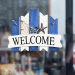 Ξύλινο Κρεμαστό Διακοσμητικό WELCOME με Θαλασσινό Σχέδιο L804 - Image 4