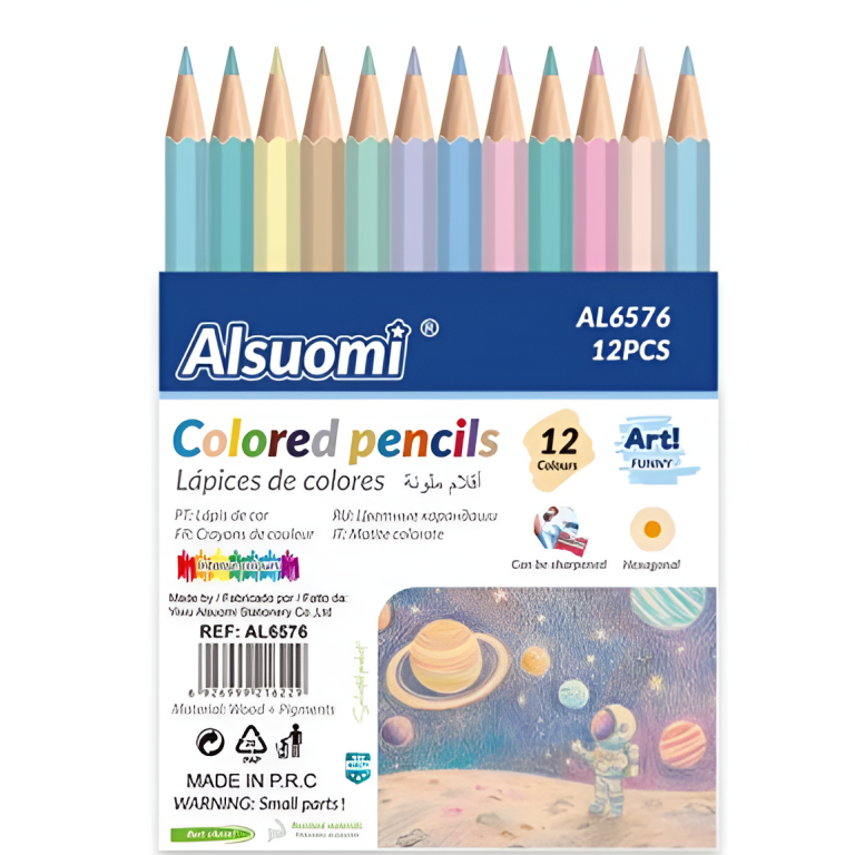 Ξυλομπογιές 12 Χρωμάτων Macaron Alsuomi AL6576