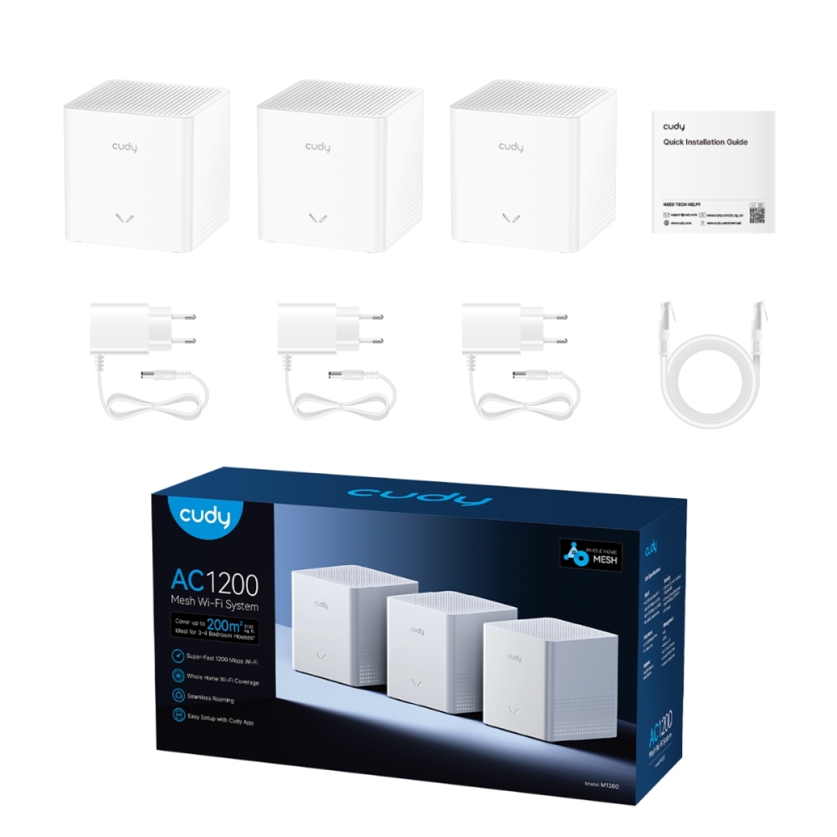 Mesh Cudy M1200 v2.0 Wi-Fi AC1200 (3-Pack) - Image 3