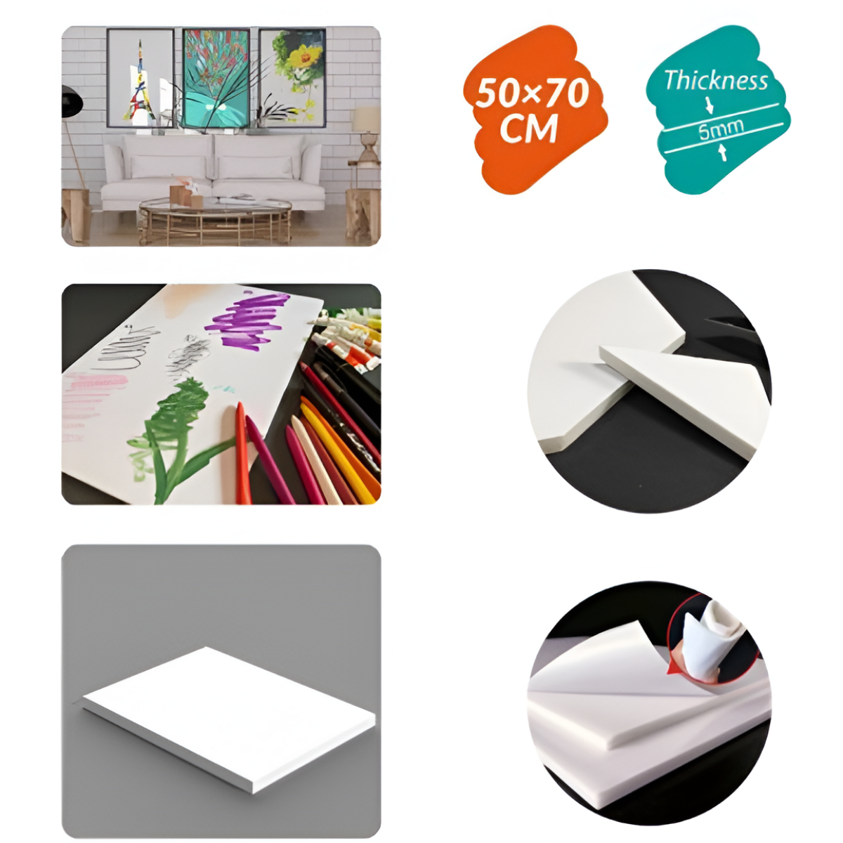 Αυτοκόλλητο Foam Board Λευκό 50x70cm 5mm για Κατασκευές & Παρουσιάσεις Alsuomi AL5507