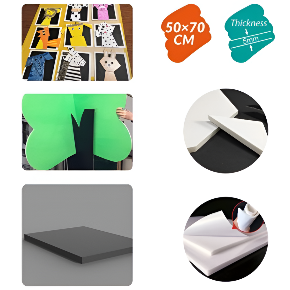 Αυτοκόλλητο Foam Board Μαύρο 50x70cm 5mm για Κατασκευές & Παρουσιάσεις Alsuomi AL5503