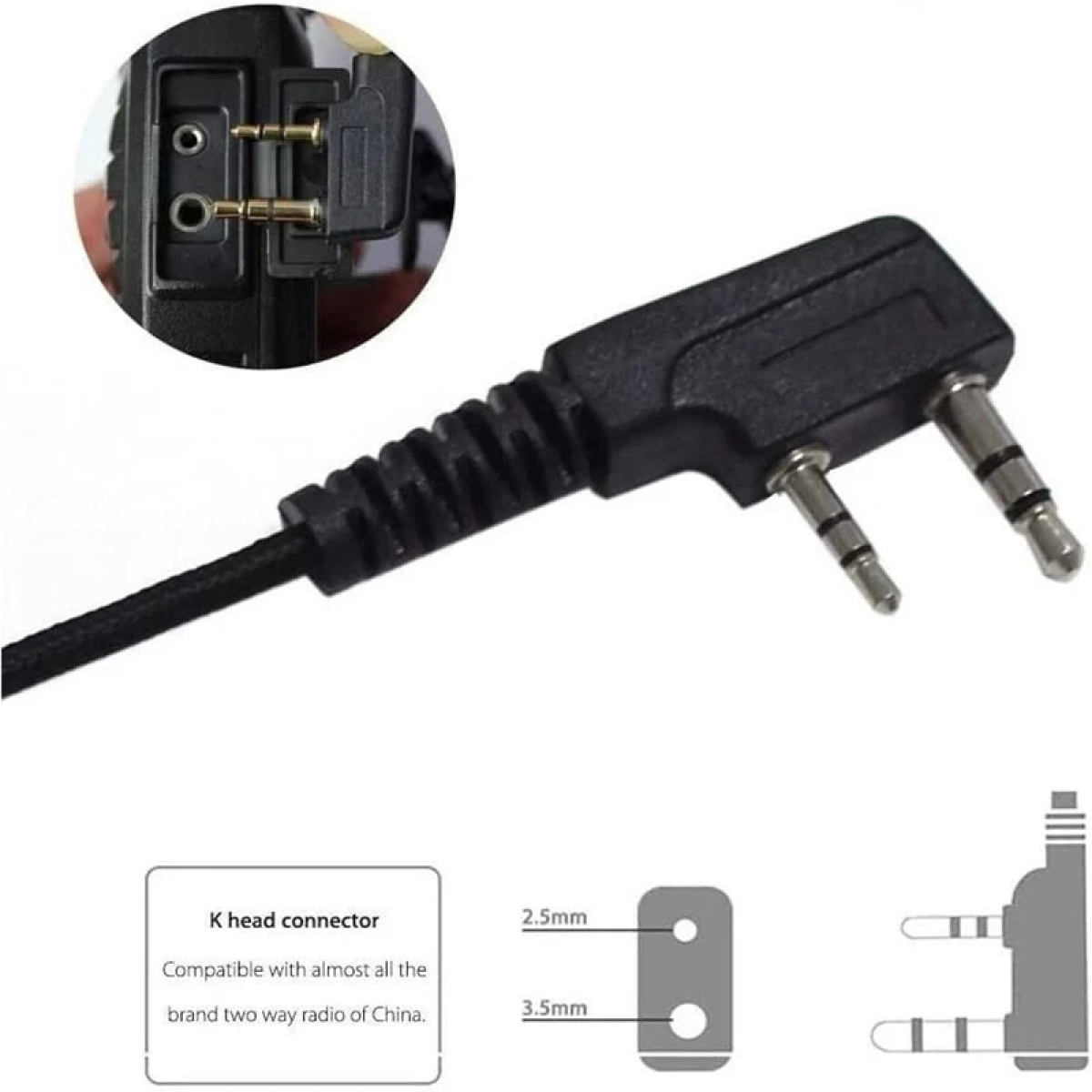 Ακουστικά HandsFree με Διπλό Καρφί για Baofeng & Ασύρματους Πομποδέκτες Walkie Talkie VHF UHF/ Double Pin - 992 - Image 5