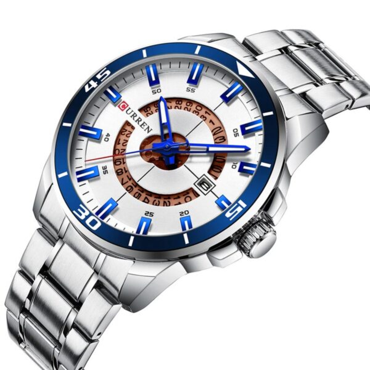 Ανδρικό Αναλογικό Ρολόι 50mm Quartz με Ατσάλινο Μπρασελέ Curren 8359-1 - Image 2
