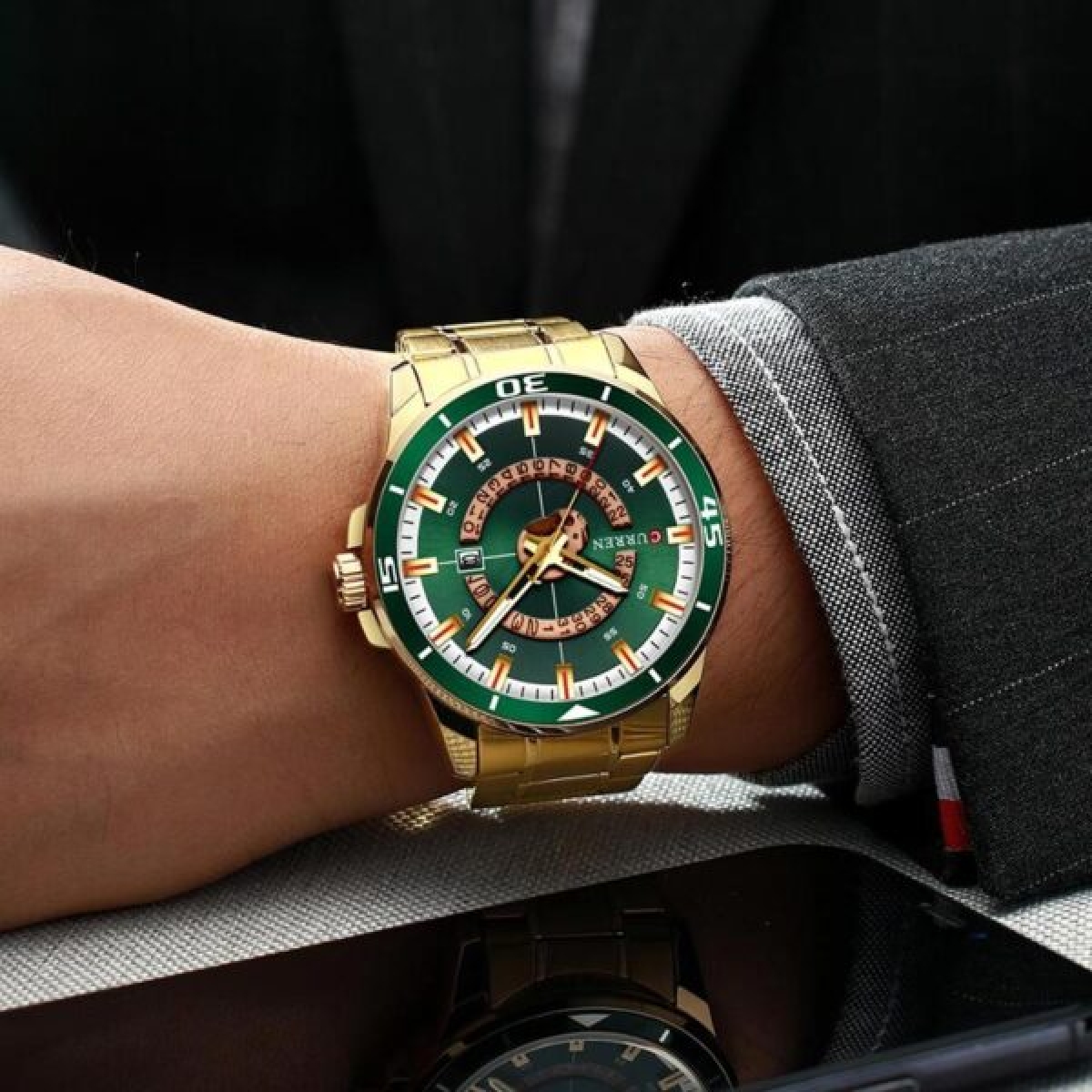 Ανδρικό Αναλογικό Ρολόι 50mm Quartz με Ατσάλινο Μπρασελέ Curren 8359-3 - Image 4