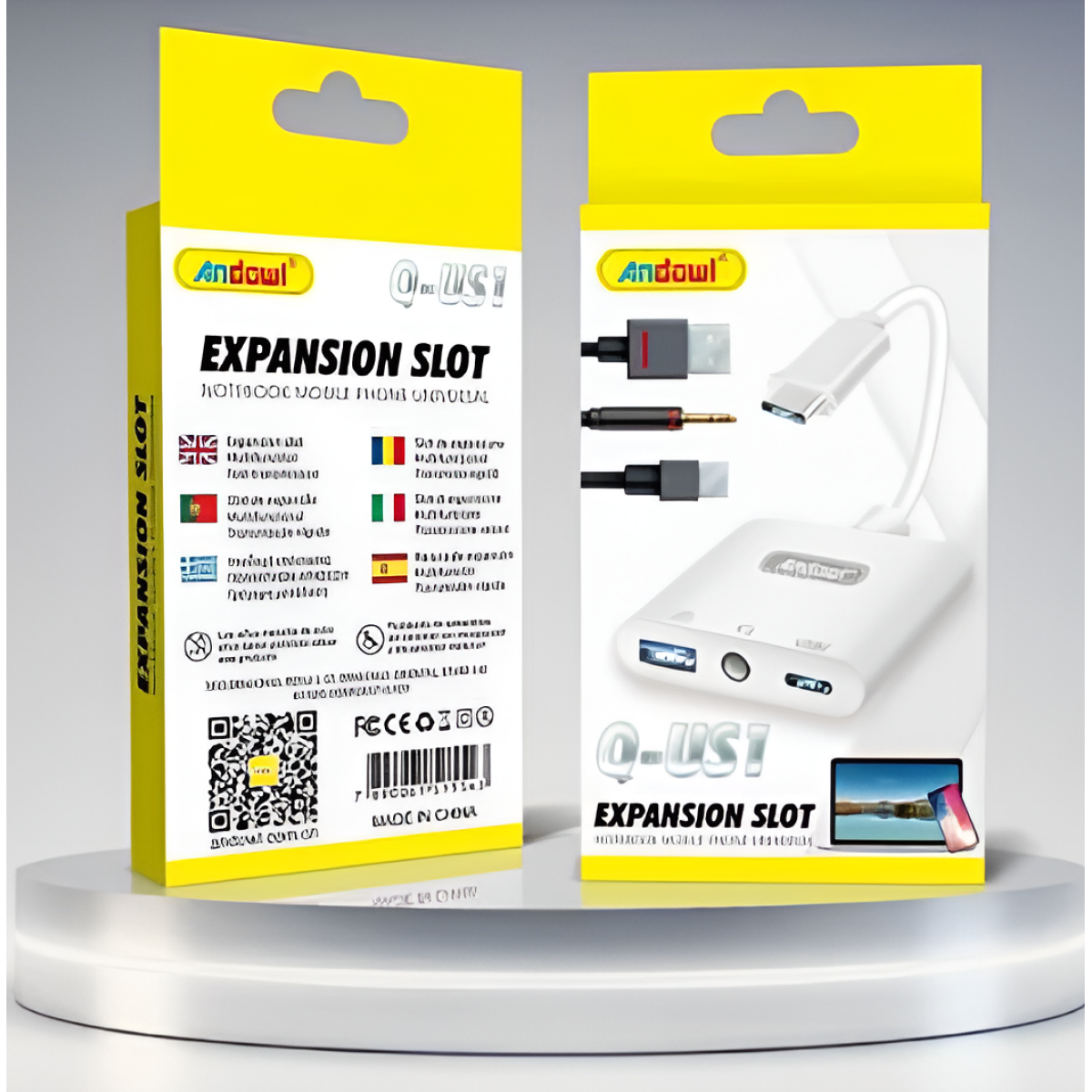 Αντάπτορας USB-C 3 σε 1 με USB, USB-C & AUX 3.5mm Andowl Q-US1