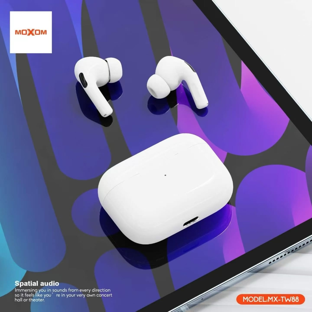 Ασύρματα Ακουστικά Bluetooth 5.3 In-Ear με Θήκη Φόρτισης Moxom MX-TW88 Air3 - Image 5