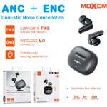 Ασύρματα Ακουστικά Bluetooth 6.0 TWS με ANC & ENC Moxom MX-TW97 - Image 3