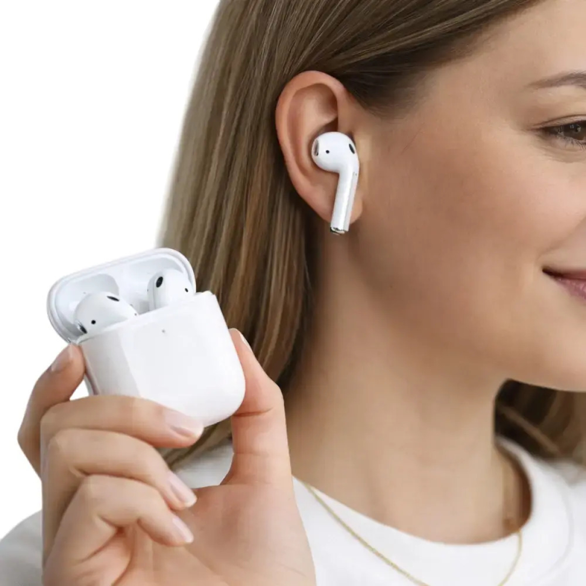 Ασύρματα Ακουστικά Bluetooth TWS 5.3 με Θήκη Φόρτισης Λευκά Moxom MX-TW87 Air 2 - Image 2