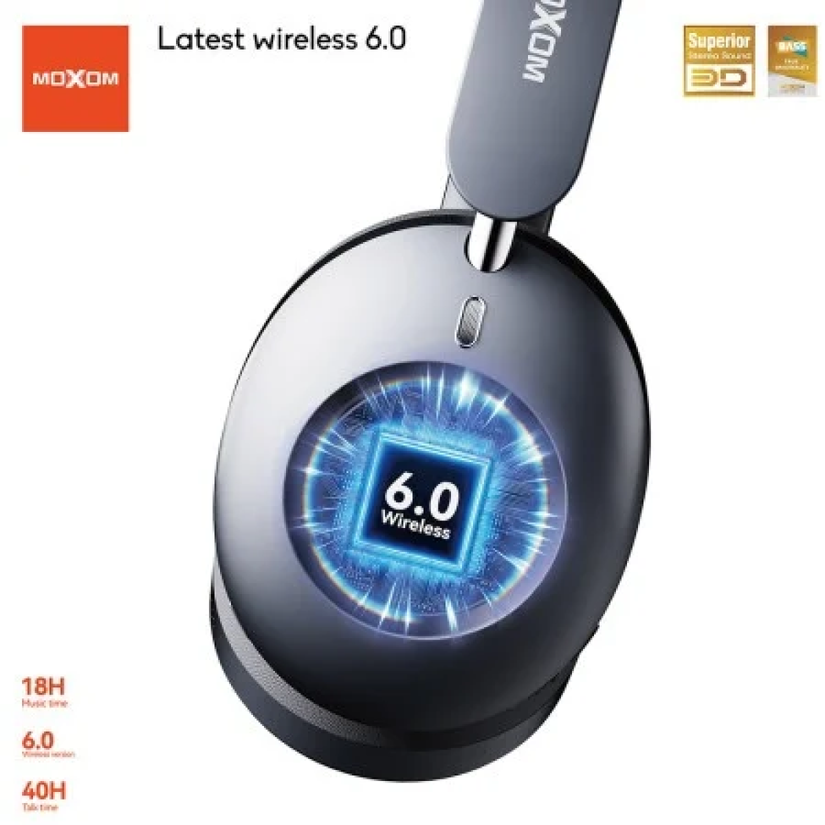 Ασύρματα Αναδιπλούμενα Ακουστικά Bluetooth MOXOM MX-WL101 - Image 7