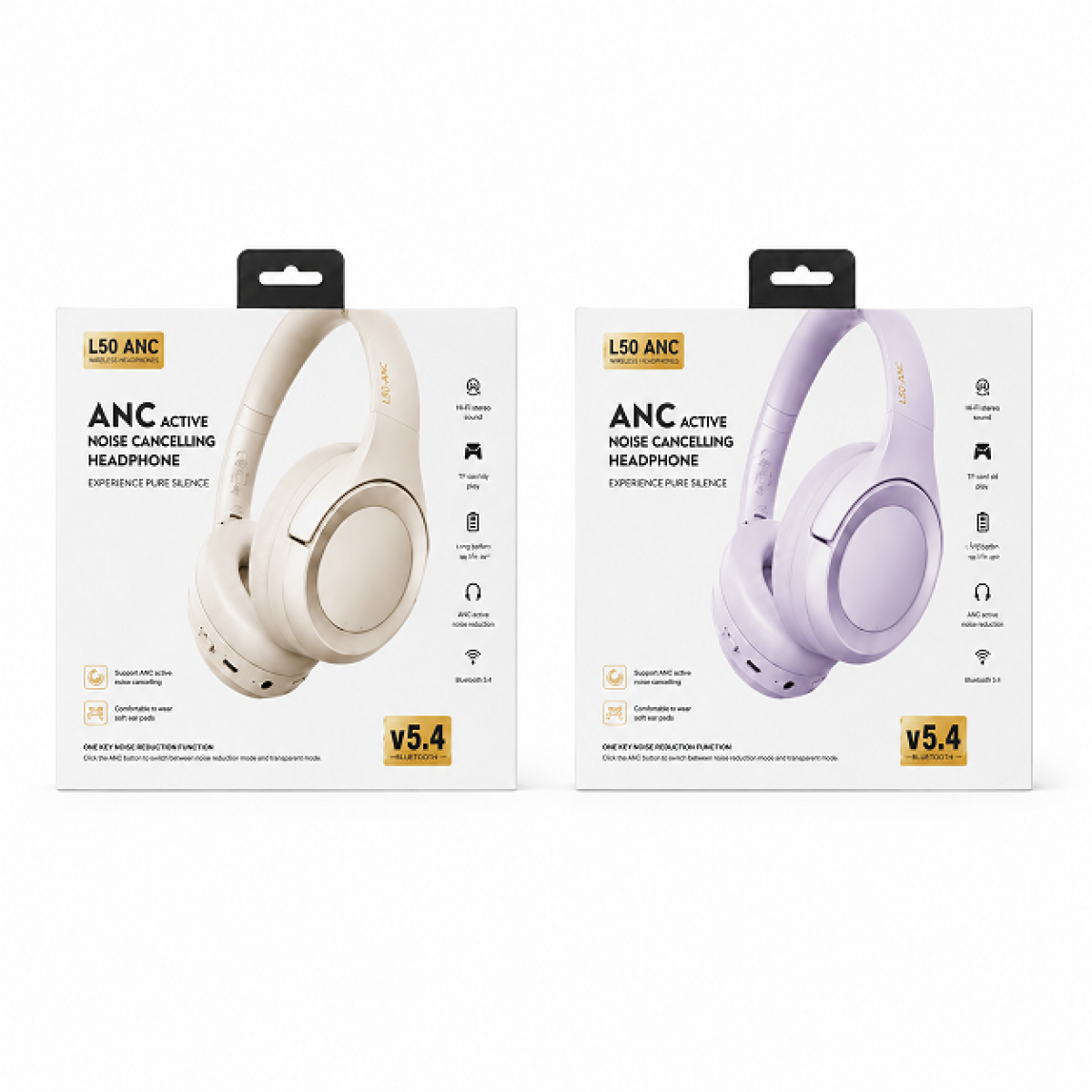 Ασύρματα Bluetooth Ακουστικά Κεφαλής με ANC Active Noise Cancelling L50 - Image 2