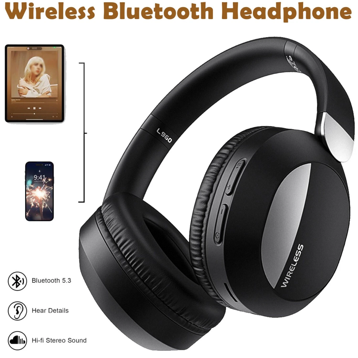 Ασύρματα Bluetooth Over Ear Ακουστικά L960 - Image 7