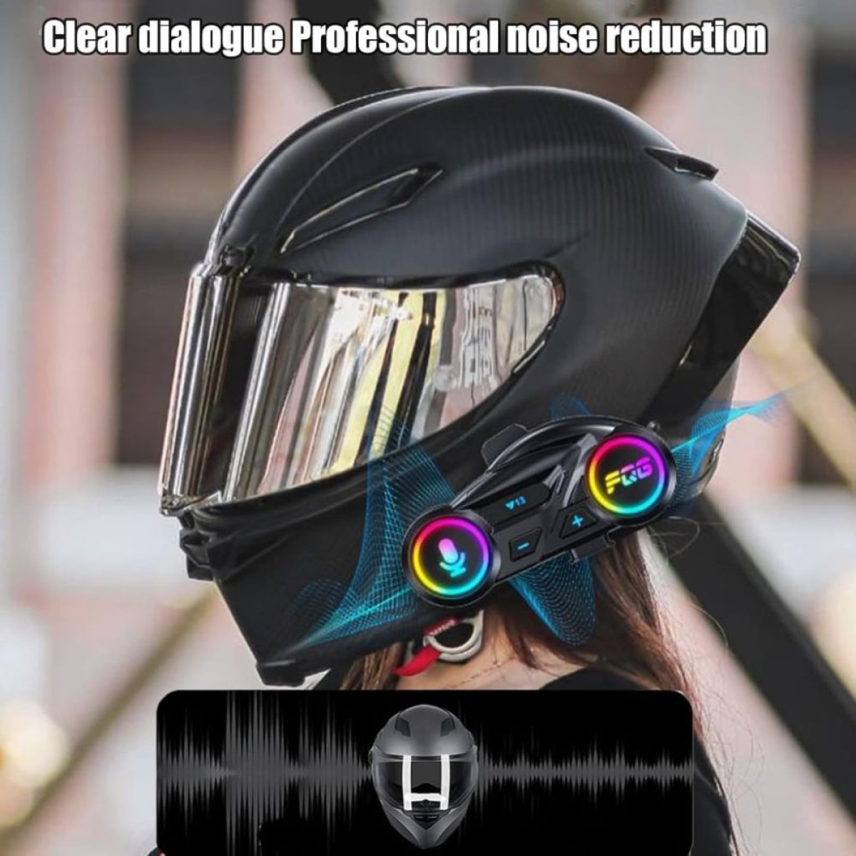 Ασύρματη Ενδοεπικοινωνία Κράνους Y13 Bluetooth 6.0 με FM & IPX6