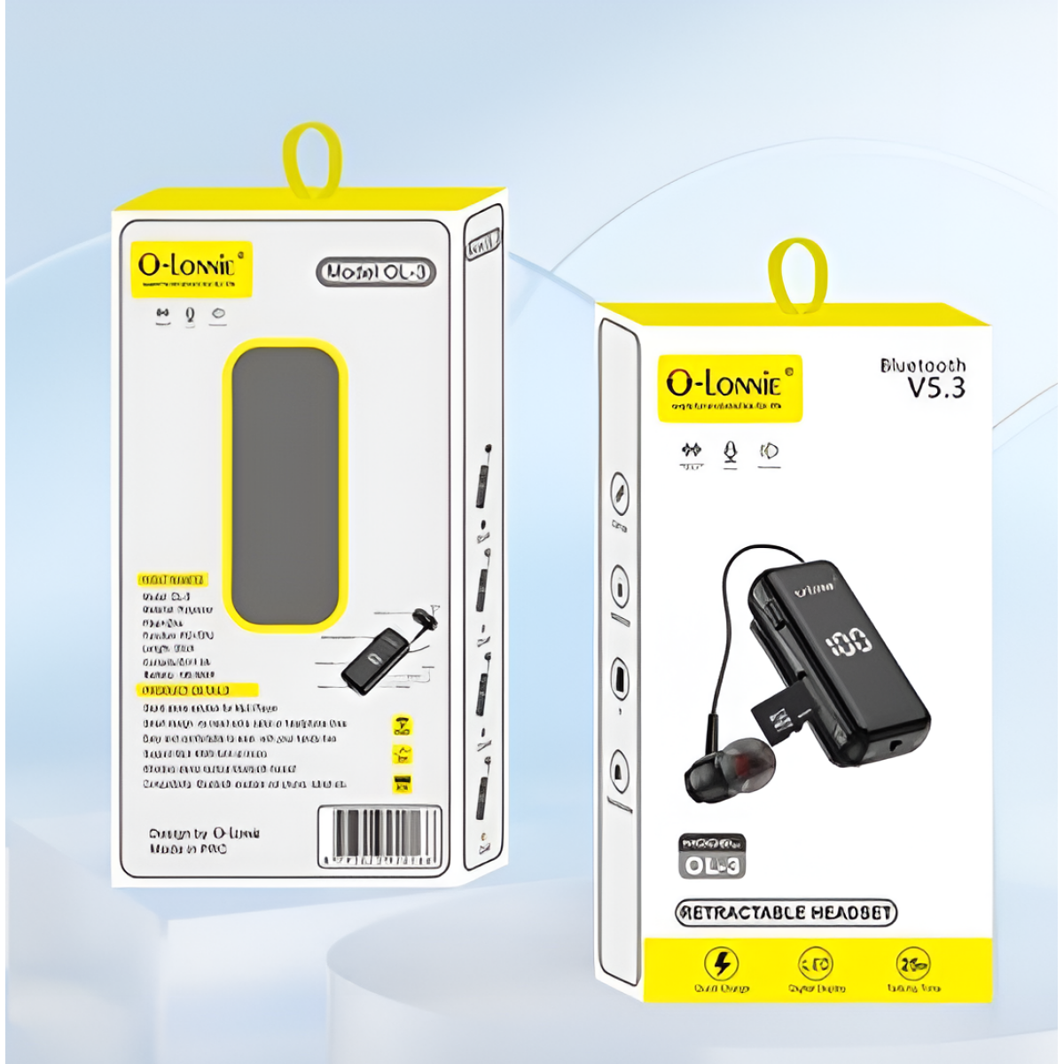 Ασύρματο Ακουστικό Bluetooth 5.3 Clip-On με LED Οθόνη, Δόνηση & TF Card O-Lonnie OL-3 - Image 4