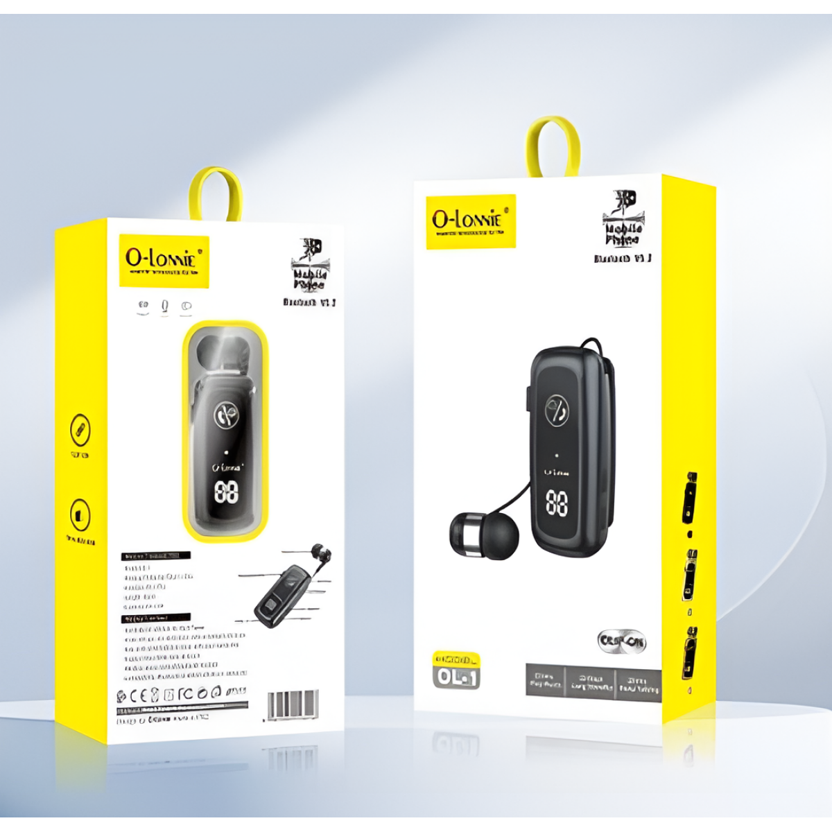 Ασύρματο Ακουστικό Bluetooth Clip-On με LED Οθόνη, TF Card & Δόνηση O-Lonnie OL-1 - Image 4